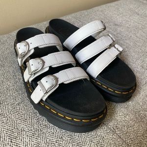 Dr. Martens Blaire White Slide Sandals